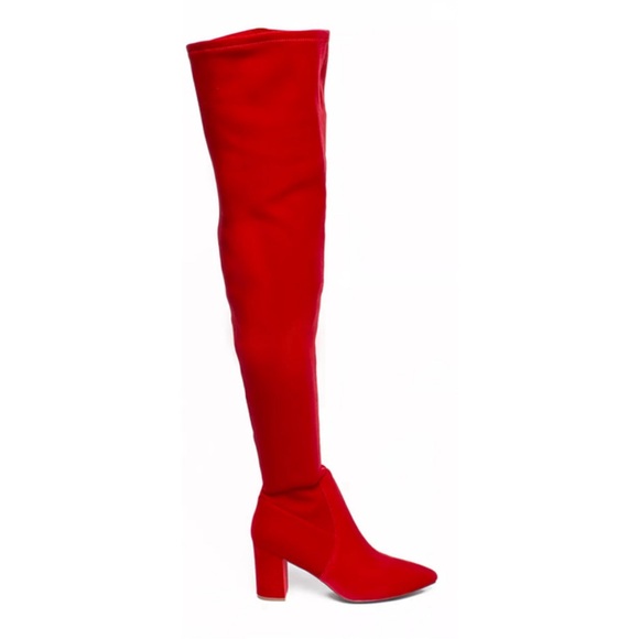 Red Thigh High Boots - Picture 1 of 5